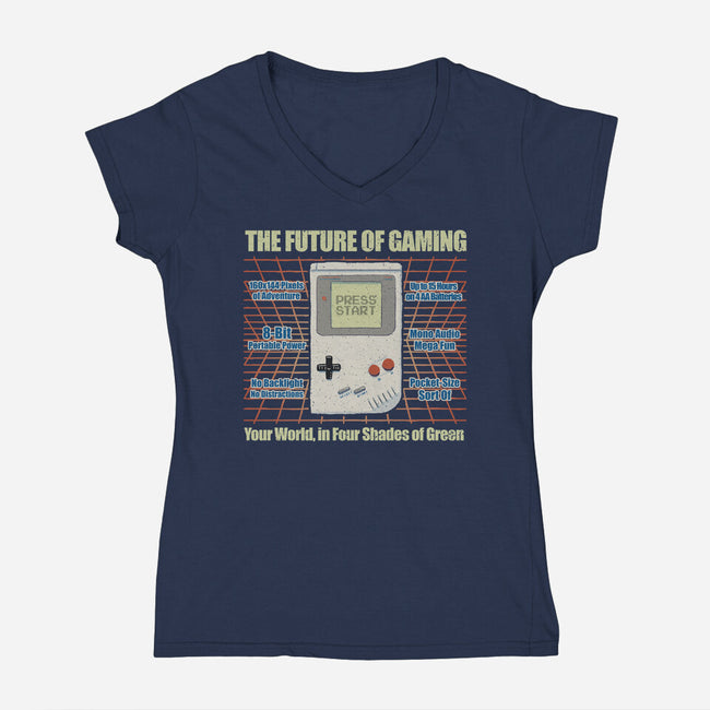 The Future Of Gaming-Womens-V-Neck-Tee-NMdesign