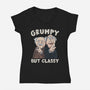 Grumpy But Classy-Womens-V-Neck-Tee-NMdesign