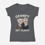 Grumpy But Classy-Womens-V-Neck-Tee-NMdesign
