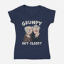 Grumpy But Classy-Womens-V-Neck-Tee-NMdesign