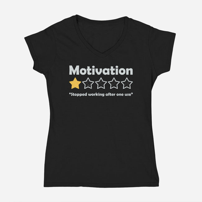 Motivation Review-Womens-V-Neck-Tee-NMdesign