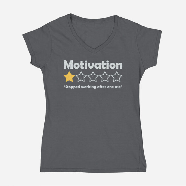 Motivation Review-Womens-V-Neck-Tee-NMdesign
