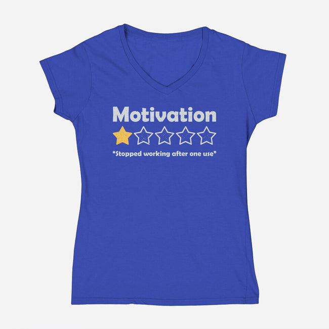 Motivation Review-Womens-V-Neck-Tee-NMdesign