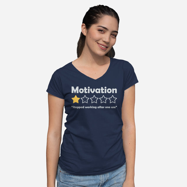 Motivation Review-Womens-V-Neck-Tee-NMdesign