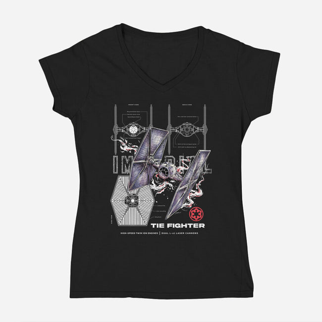 The Imperial Fighter-Womens-V-Neck-Tee-alfbocreative