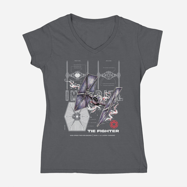 The Imperial Fighter-Womens-V-Neck-Tee-alfbocreative