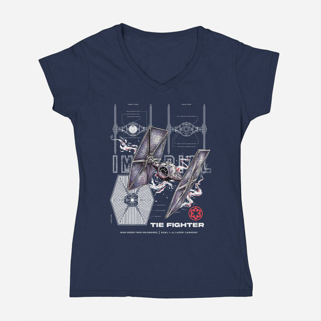 The Imperial Fighter-Womens-V-Neck-Tee-alfbocreative