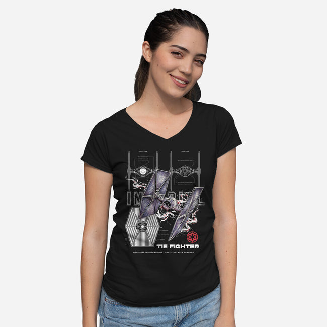 The Imperial Fighter-Womens-V-Neck-Tee-alfbocreative