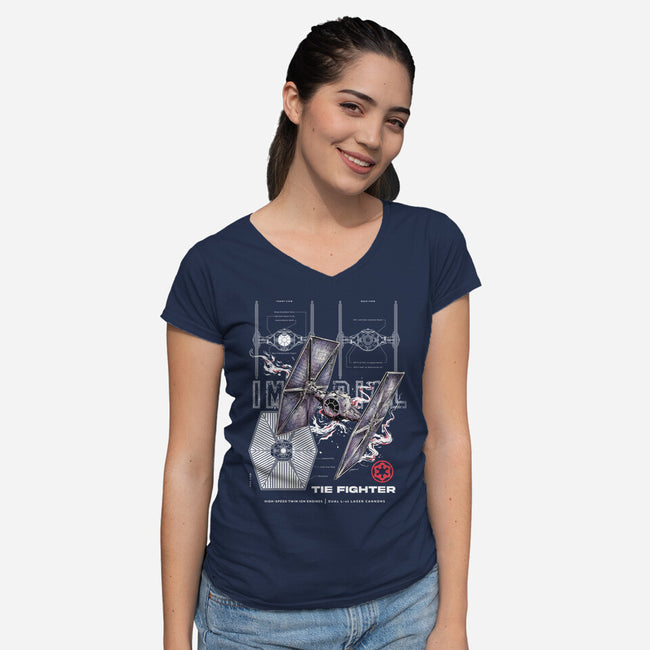 The Imperial Fighter-Womens-V-Neck-Tee-alfbocreative