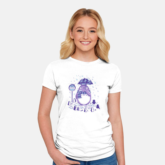 My Neighbor Winter-Womens-Fitted-Tee-PopCultureWizard