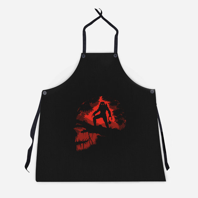 Skull Hunter-Unisex-Kitchen-Apron-pigboom