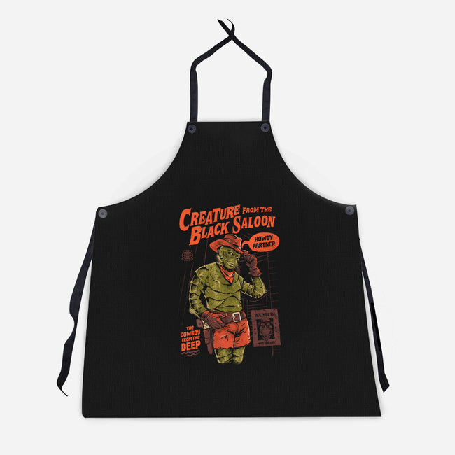 The Creature From The Black Saloon-Unisex-Kitchen-Apron-eduely