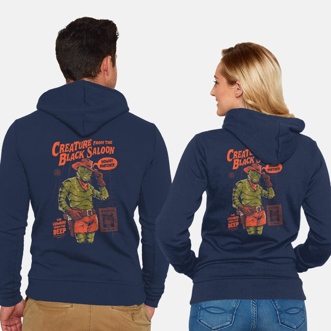 The Creature From The Black Saloon-Unisex-Zip-Up-Sweatshirt-eduely