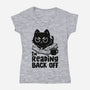 I'm Reading Back Off Cat-Womens-V-Neck-Tee-koalastudio