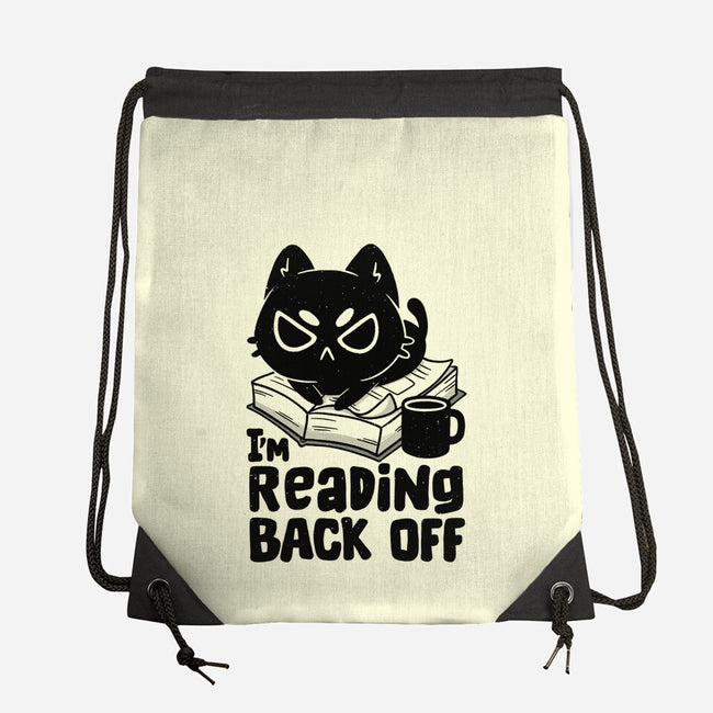I'm Reading Back Off Cat-None-Drawstring-Bag-koalastudio