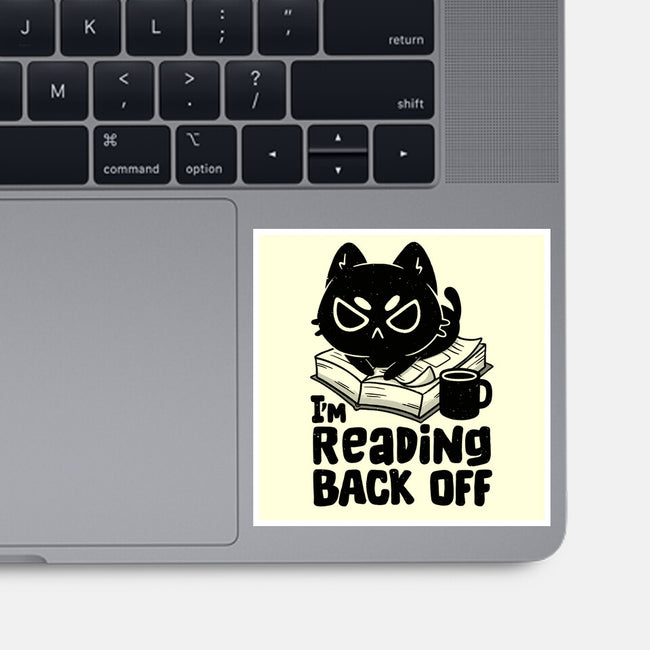 I'm Reading Back Off Cat-None-Glossy-Sticker-koalastudio