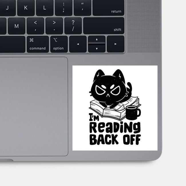 I'm Reading Back Off Cat-None-Glossy-Sticker-koalastudio