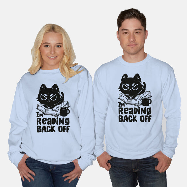 I'm Reading Back Off Cat-Unisex-Crew Neck-Sweatshirt-koalastudio