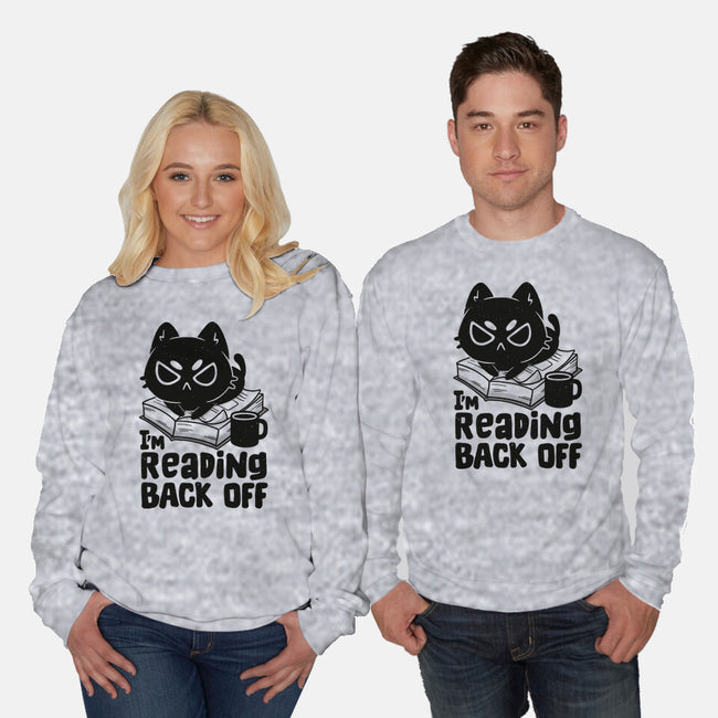 I'm Reading Back Off Cat-Unisex-Crew Neck-Sweatshirt-koalastudio