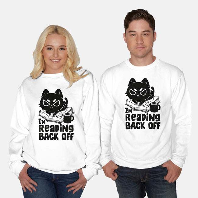 I'm Reading Back Off Cat-Unisex-Crew Neck-Sweatshirt-koalastudio