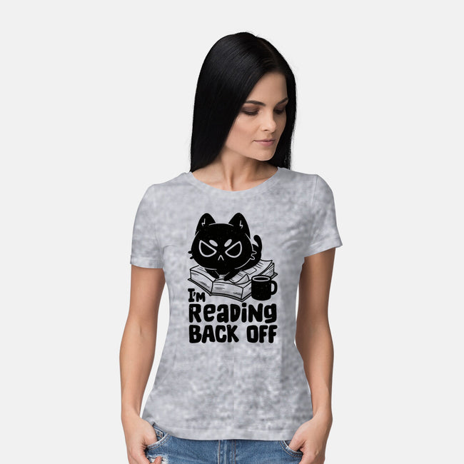 I'm Reading Back Off Cat-Womens-Basic-Tee-koalastudio
