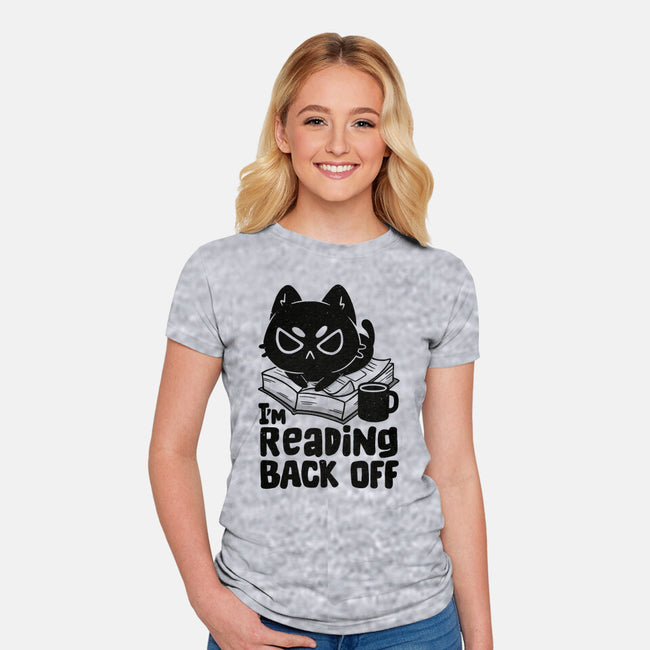 I'm Reading Back Off Cat-Womens-Fitted-Tee-koalastudio