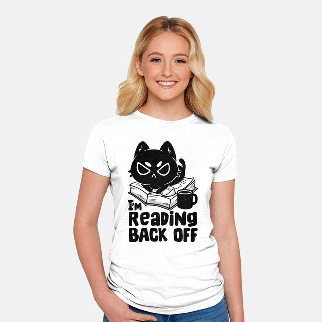 I'm Reading Back Off Cat-Womens-Fitted-Tee-koalastudio