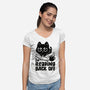 I'm Reading Back Off Cat-Womens-V-Neck-Tee-koalastudio