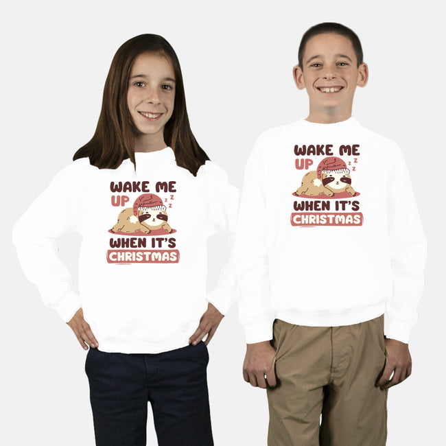 Wake Me Up When It's Christmas-Youth-Crew Neck-Sweatshirt-brunopires