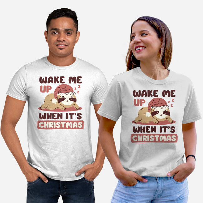 Wake Me Up When It's Christmas-Unisex-Basic-Tee-brunopires