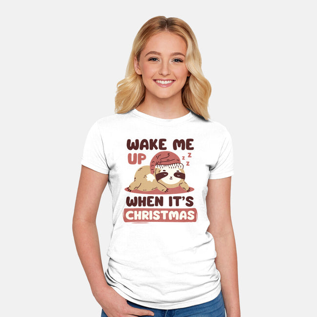 Wake Me Up When It's Christmas-Womens-Fitted-Tee-brunopires