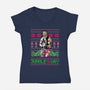 Jungle All The Way-Womens-V-Neck-Tee-rocketman_art