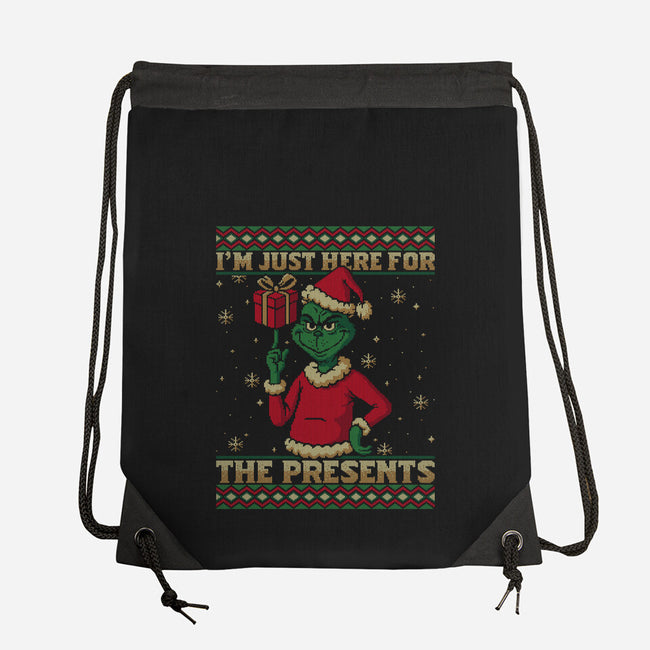 Just Here For The Presents-None-Drawstring-Bag-Popnotic