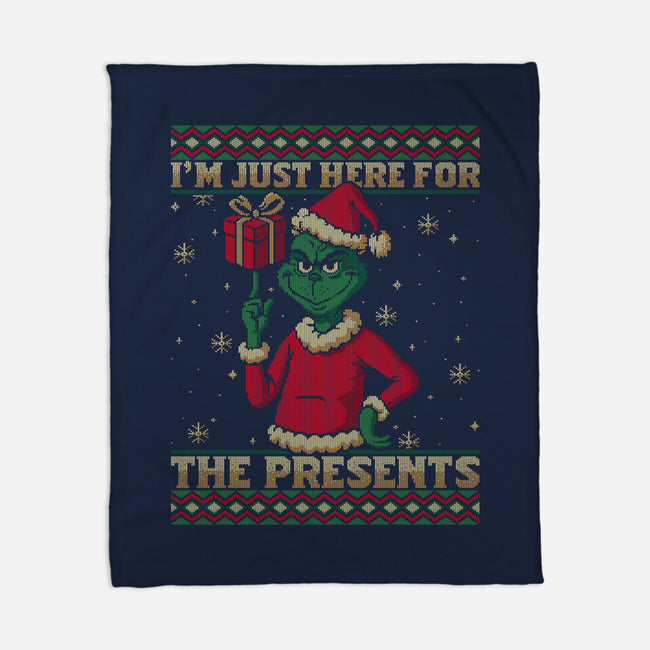 Just Here For The Presents-None-Fleece-Blanket-Popnotic