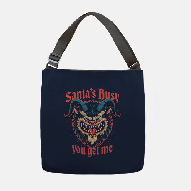 Santa's Busy-None-Adjustable Tote-Bag-Popnotic