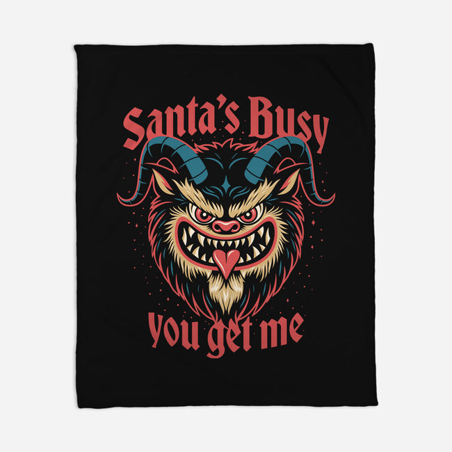 Santa's Busy-None-Fleece-Blanket-Popnotic