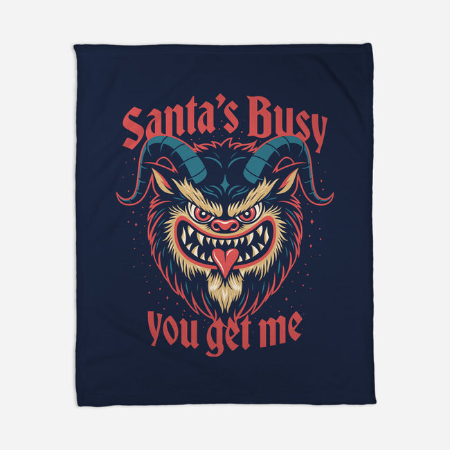 Santa's Busy-None-Fleece-Blanket-Popnotic