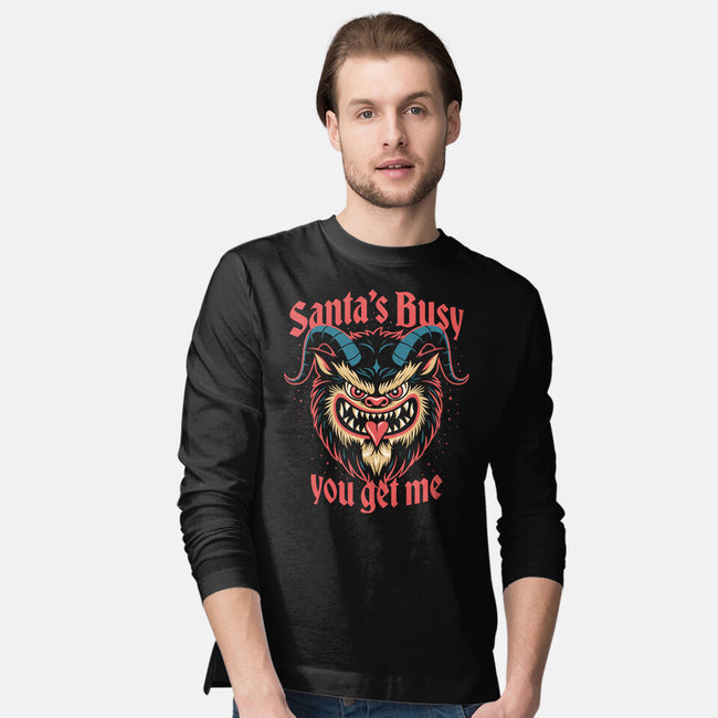 Santa's Busy-Mens-Long Sleeved-Tee-Popnotic