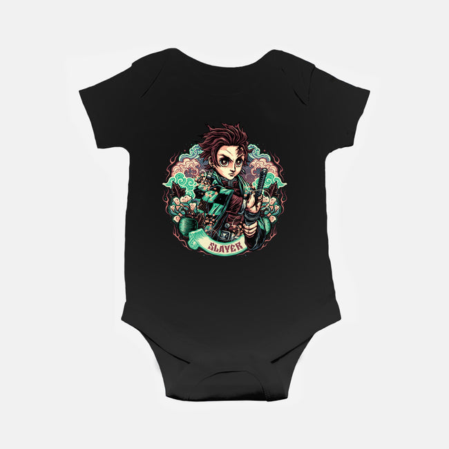 Legendary Slayer-Baby-Basic-Onesie-glitchygorilla