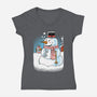 Cold Beer And Cool Buttons-Womens-V-Neck-Tee-imisko