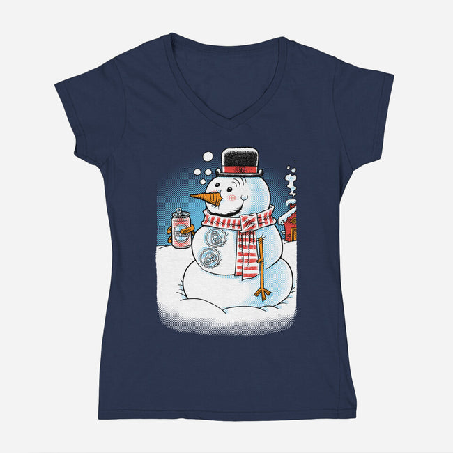 Cold Beer And Cool Buttons-Womens-V-Neck-Tee-imisko