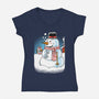 Cold Beer And Cool Buttons-Womens-V-Neck-Tee-imisko