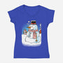 Cold Beer And Cool Buttons-Womens-V-Neck-Tee-imisko