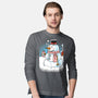 Cold Beer And Cool Buttons-Mens-Long Sleeved-Tee-imisko