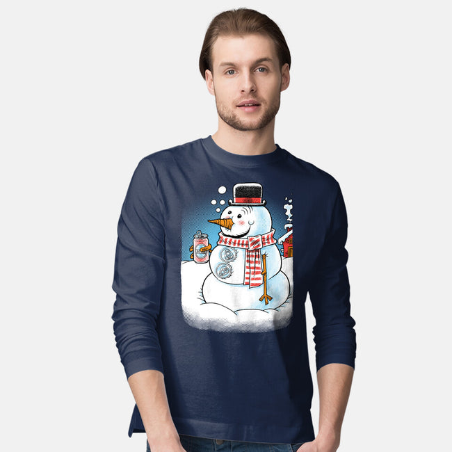 Cold Beer And Cool Buttons-Mens-Long Sleeved-Tee-imisko
