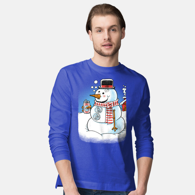 Cold Beer And Cool Buttons-Mens-Long Sleeved-Tee-imisko