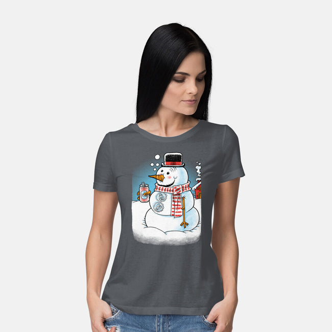 Cold Beer And Cool Buttons-Womens-Basic-Tee-imisko