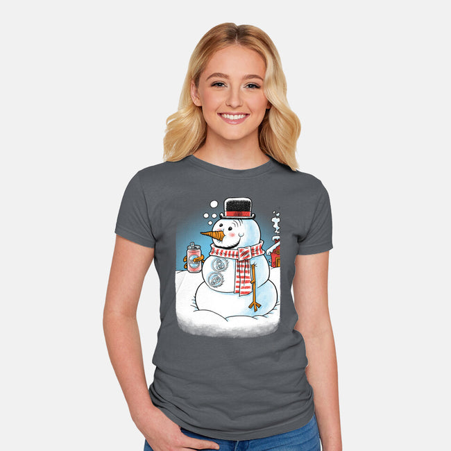 Cold Beer And Cool Buttons-Womens-Fitted-Tee-imisko