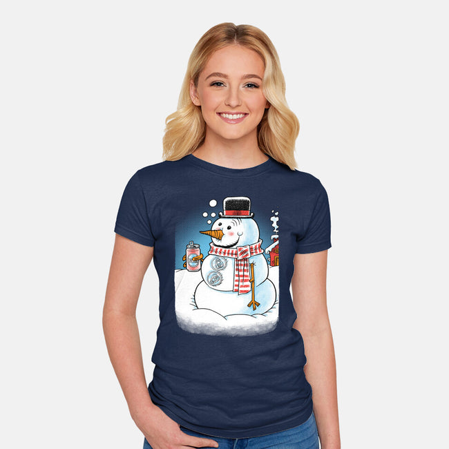 Cold Beer And Cool Buttons-Womens-Fitted-Tee-imisko