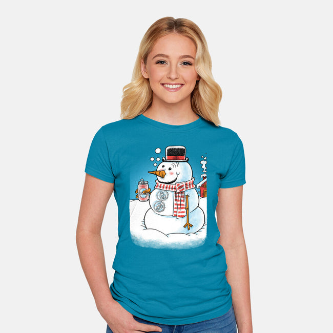 Cold Beer And Cool Buttons-Womens-Fitted-Tee-imisko